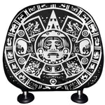 Black And White Maya Calendar Print Car Headrest Covers
