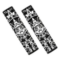 Black And White Maya Calendar Print Car Seat Belt Covers