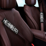 Black And White Maya Calendar Print Car Seat Belt Covers