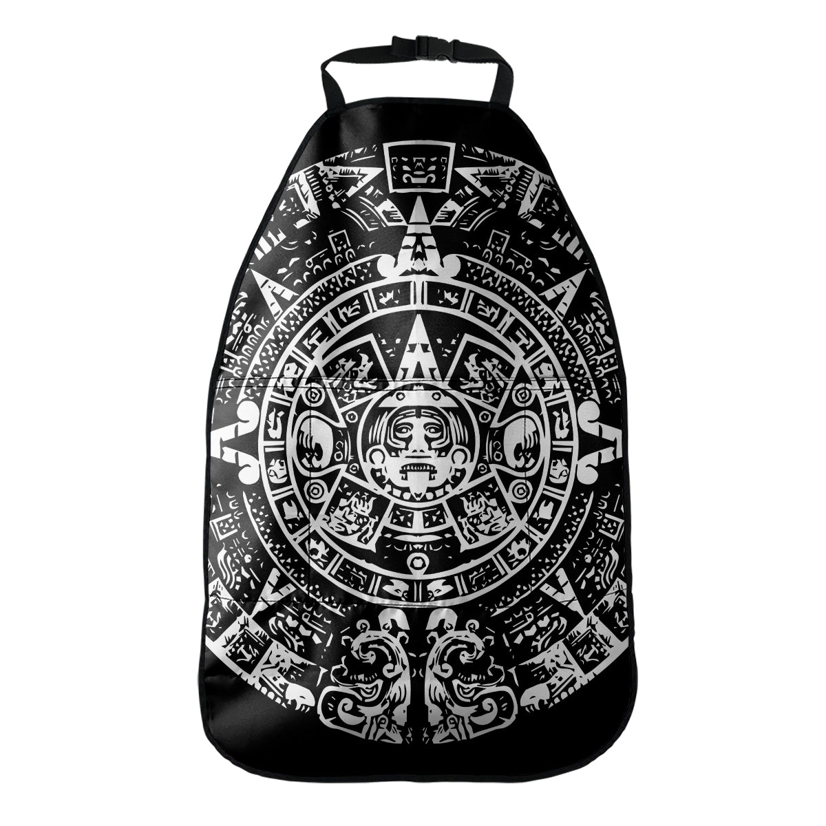 Black And White Maya Calendar Print Car Seat Organizers