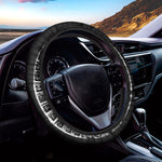 Black And White Maya Calendar Print Car Steering Wheel Cover