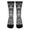 Black And White Maya Calendar Print Crew Socks