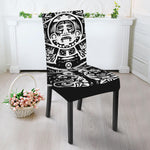 Black And White Maya Calendar Print Dining Chair Slipcover