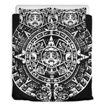 Black And White Maya Calendar Print Duvet Cover Bedding Set
