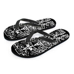 Black And White Maya Calendar Print Flip Flops