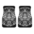 Black And White Maya Calendar Print Front Car Floor Mats