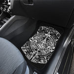 Black And White Maya Calendar Print Front Car Floor Mats