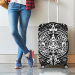 Black And White Maya Calendar Print Luggage Cover