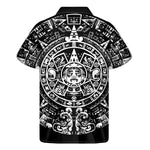 Black And White Maya Calendar Print Men's Short Sleeve Shirt