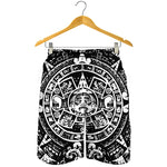Black And White Maya Calendar Print Men's Shorts