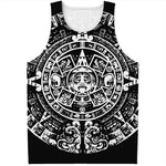 Black And White Maya Calendar Print Men's Tank Top