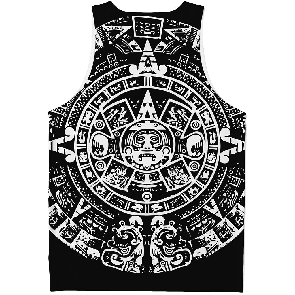 Black And White Maya Calendar Print Men's Tank Top
