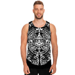 Black And White Maya Calendar Print Men's Tank Top