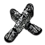 Black And White Maya Calendar Print Muay Thai Shin Guard