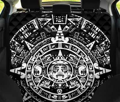 Black And White Maya Calendar Print Pet Car Back Seat Cover