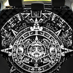 Black And White Maya Calendar Print Pet Car Back Seat Cover