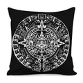 Black And White Maya Calendar Print Pillow Cover