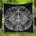 Black And White Maya Calendar Print Quilt