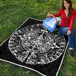 Black And White Maya Calendar Print Quilt