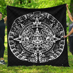 Black And White Maya Calendar Print Quilt