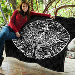 Black And White Maya Calendar Print Quilt