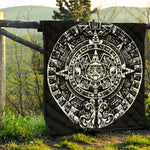 Black And White Maya Calendar Print Quilt