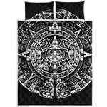 Black And White Maya Calendar Print Quilt Bed Set