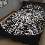 Black And White Maya Calendar Print Quilt Bed Set