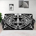 Black And White Maya Calendar Print Sofa Cover