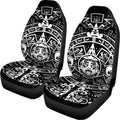 Black And White Maya Calendar Print Universal Fit Car Seat Covers