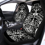Black And White Maya Calendar Print Universal Fit Car Seat Covers