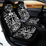 Black And White Maya Calendar Print Universal Fit Car Seat Covers