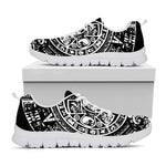 Black And White Maya Calendar Print White Sneakers