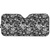 Black And White Mechanic Pattern Print Car Sun Shade