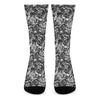 Black And White Mechanic Pattern Print Crew Socks