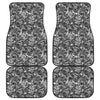 Black And White Mechanic Pattern Print Front and Back Car Floor Mats