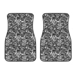 Black And White Mechanic Pattern Print Front Car Floor Mats