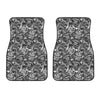 Black And White Mechanic Pattern Print Front Car Floor Mats