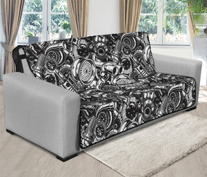 Black And White Mechanic Pattern Print Futon Protector