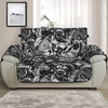 Black And White Mechanic Pattern Print Half Sofa Protector