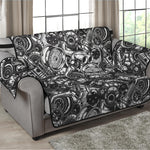 Black And White Mechanic Pattern Print Loveseat Protector