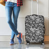 Black And White Mechanic Pattern Print Luggage Cover