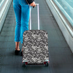 Black And White Mechanic Pattern Print Luggage Cover