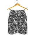 Black And White Mechanic Pattern Print Men's Shorts