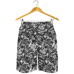 Black And White Mechanic Pattern Print Men's Shorts