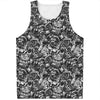 Black And White Mechanic Pattern Print Men's Tank Top