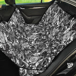 Black And White Mechanic Pattern Print Pet Car Back Seat Cover