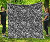 Black And White Mechanic Pattern Print Quilt