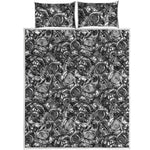 Black And White Mechanic Pattern Print Quilt Bed Set