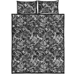 Black And White Mechanic Pattern Print Quilt Bed Set